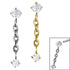 Titanium Claw Set Double Jewelled Drop Chain for Internal Thread shafts in 1.2mm