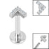 Titanium Internally Threaded Labrets 1.2mm - Steel Jewelled Chevron