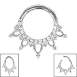 Steel Claw Set Tribute Mandala Hinged Clicker Ring