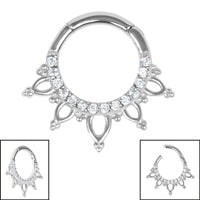 Steel Claw Set Tribute Mandala Hinged Clicker Ring