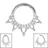 Steel Claw Set Tribute Mandala Hinged Clicker Ring