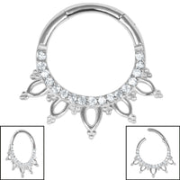 Steel Claw Set Tribute Mandala Hinged Clicker Ring