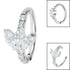 Steel 3 Jewel Marquise Fan Hinged Clicker Ring