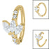 Steel 3 Jewel Marquise Fan Hinged Clicker Ring