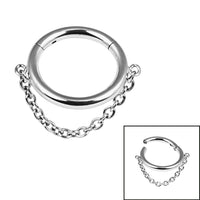 Titanium Orbit Single Chain Hinged Clicker Ring