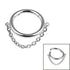 Titanium Orbit Single Chain Hinged Clicker Ring