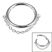 Titanium Orbit Single Chain Hinged Clicker Ring