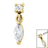 Steel Jewelled Solitaire with Marquise Drop Gem for Internal Thread shafts in 1.2mm