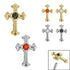 Titanium Claw Set Jewelled Cross Top for Internal Thread shafts in 1.2mm