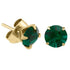 Gold Steel Ear Stud Earrings - Claw Set Jewelled