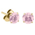 Gold Steel Ear Stud Earrings - Claw Set Jewelled