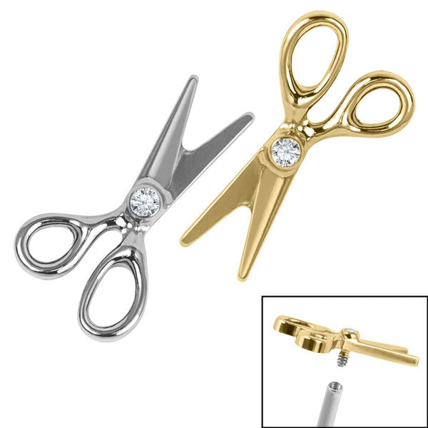 Titanium Bezel Set Jewelled Scissors Top for Internal Thread shafts in ...