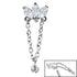 Steel Marquise Jewelled Fan Chain Drop  for Internal Thread shafts in 1.2mm