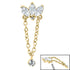 Steel Marquise Jewelled Fan Chain Drop  for Internal Thread shafts in 1.2mm