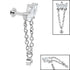 Titanium Internally Threaded Labrets 1.2mm - Steel Marquise Fan Chain Drop Solitaire