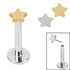 Titanium Threadless Labrets - Titanium Star