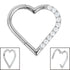 Titanium Pave Set Jewelled Heart Hinged Clicker Ring