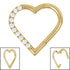 Titanium Pave Set Jewelled Heart Hinged Clicker Ring