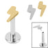 Titanium Threadless Labrets - Titanium Lightning Bolt