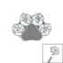 Titanium Claw Set Jewelled Paw Print for Internal Thread shafts in 1.2mm
