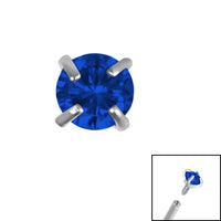 Titanium Claw Set Round CZ Jewel for Internal Thread shafts in 1.2mm