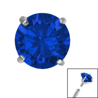 Titanium Claw Set Round CZ Jewel for Internal Thread shafts in 1.2mm