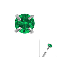 Titanium Claw Set Round CZ Jewel for Internal Thread shafts in 1.2mm