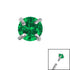 Titanium Claw Set Round CZ Jewel for Internal Thread shafts in 1.2mm