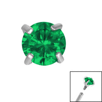 Titanium Claw Set Round CZ Jewel for Internal Thread shafts in 1.2mm