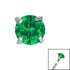 Titanium Claw Set Round CZ Jewel for Internal Thread shafts in 1.2mm