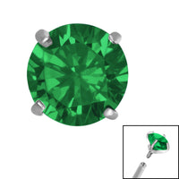 Titanium Claw Set Round CZ Jewel for Internal Thread shafts in 1.2mm