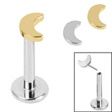 Titanium Threadless Labrets - Titanium Crescent Moon