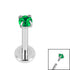Titanium Internally Threaded Labrets 1.2mm - 2.5mm Titanium Claw Set Round CZ Jewel