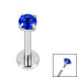 Titanium Internally Threaded Labrets 1.2mm - 3mm Titanium Claw Set Round CZ Jewel