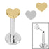 Titanium Threadless Labrets - Titanium Heart