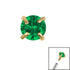 Gold Titanium Claw Set Round CZ Jewel for Internal Thread shafts in 1.2mm