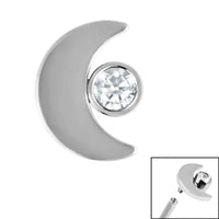 Titanium Crescent Moon and Jewel for Internal Thread shafts in 1.2mm