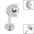Titanium Internally Threaded Labrets 1.2mm - Titanium Crescent Moon and Jewel