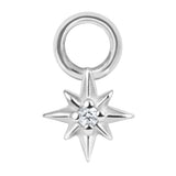 Steel Charm - 8 Point Jewelled Star