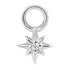 Steel Charm - 8 Point Jewelled Star