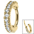 Steel 2.2mm Pave Set Jewelled Edge Hinged Clicker Ring