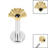 Titanium Internally Threaded Labrets 1.2mm -Steel Jewelled Deco Fan