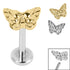 Titanium Internally Threaded Labrets 1.2mm - Titanium Owl Butterfly