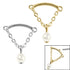 Steel Concealed Dangle Chain and Pearl Ball Top for Internal Thread shafts in 1.2mm