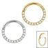 Titanium Hinged Pave Set Pearl Eternity Clicker Ring