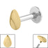 Titanium Internally Threaded Labrets 1.2mm - Steel Plain Teardrop