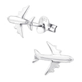 Sterling Silver Plane Ear Stud Earrings ES73