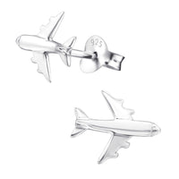 Sterling Silver Plane Ear Stud Earrings ES73
