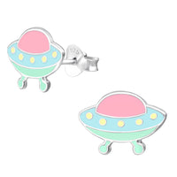 Sterling Silver UFO Ear Stud Earrings ES70