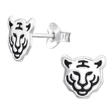 Sterling Silver Tiger Head Ear Stud Earrings ES102